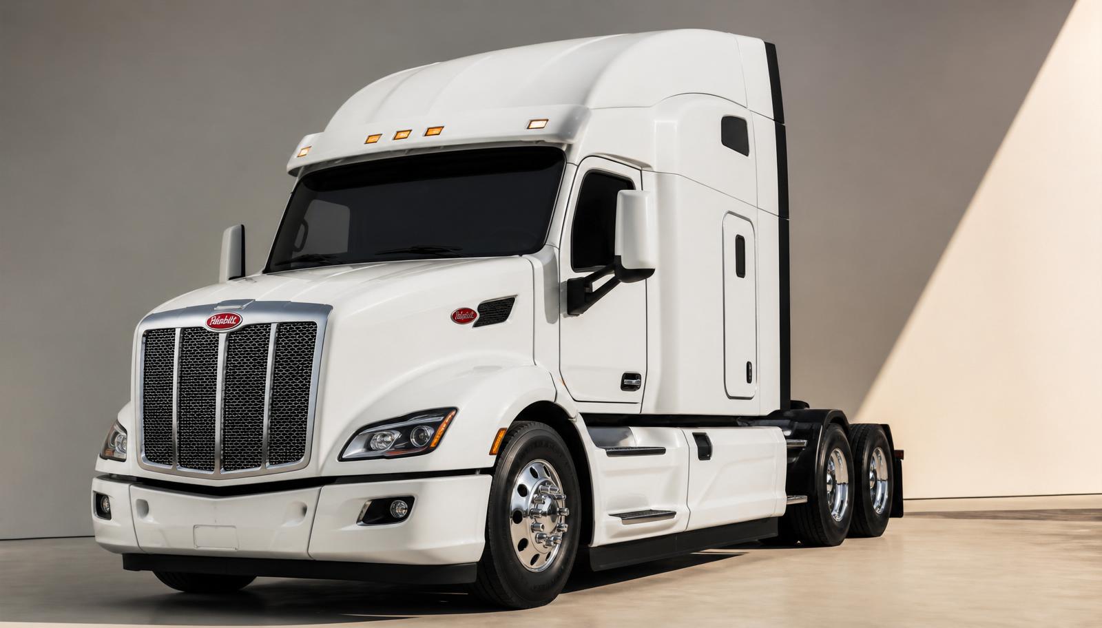 Modern semi-truck driving on highway representing fast freight factoring cash flow